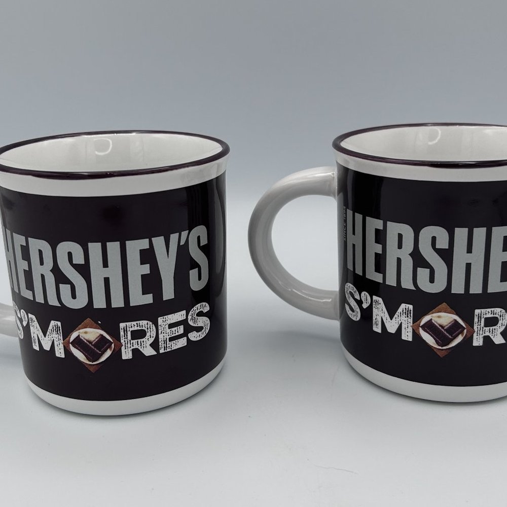 Hershey’s S’mores Coffee Cup Mug 12 oz Hot Drink Brown White Galerie Set of 2
